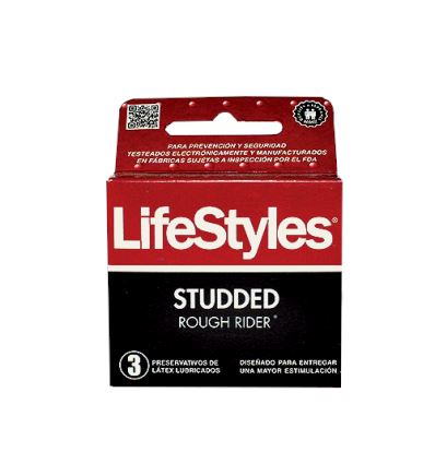 Preservativos Lyfestyles "Studded Rough Ridder" x 3 unid Farmex-Fonasa-Persistente